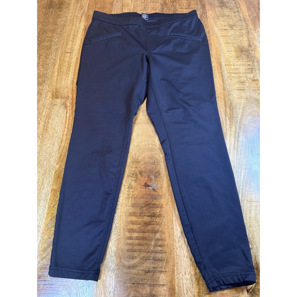 HUE Womens M Black Stretch Skinny Pants Leggings Pull On Ankle Style 76107